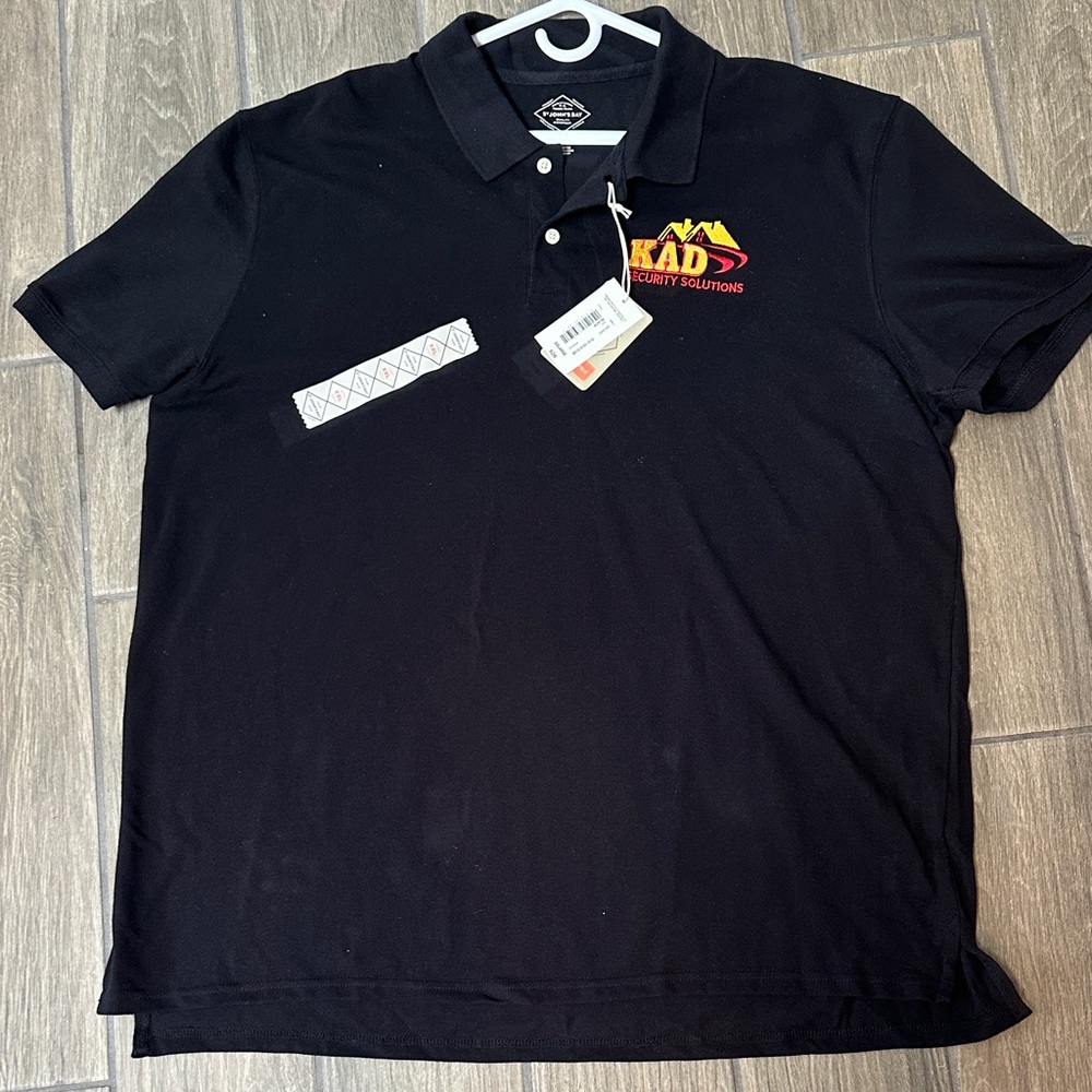 St. John's Bay Black Polo Shirt with Logo mens size XXL. NWT